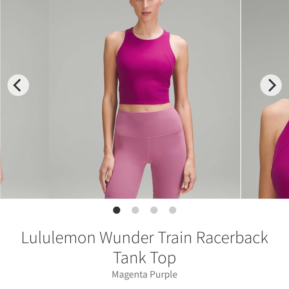 lululemon wunder train tank, size 6